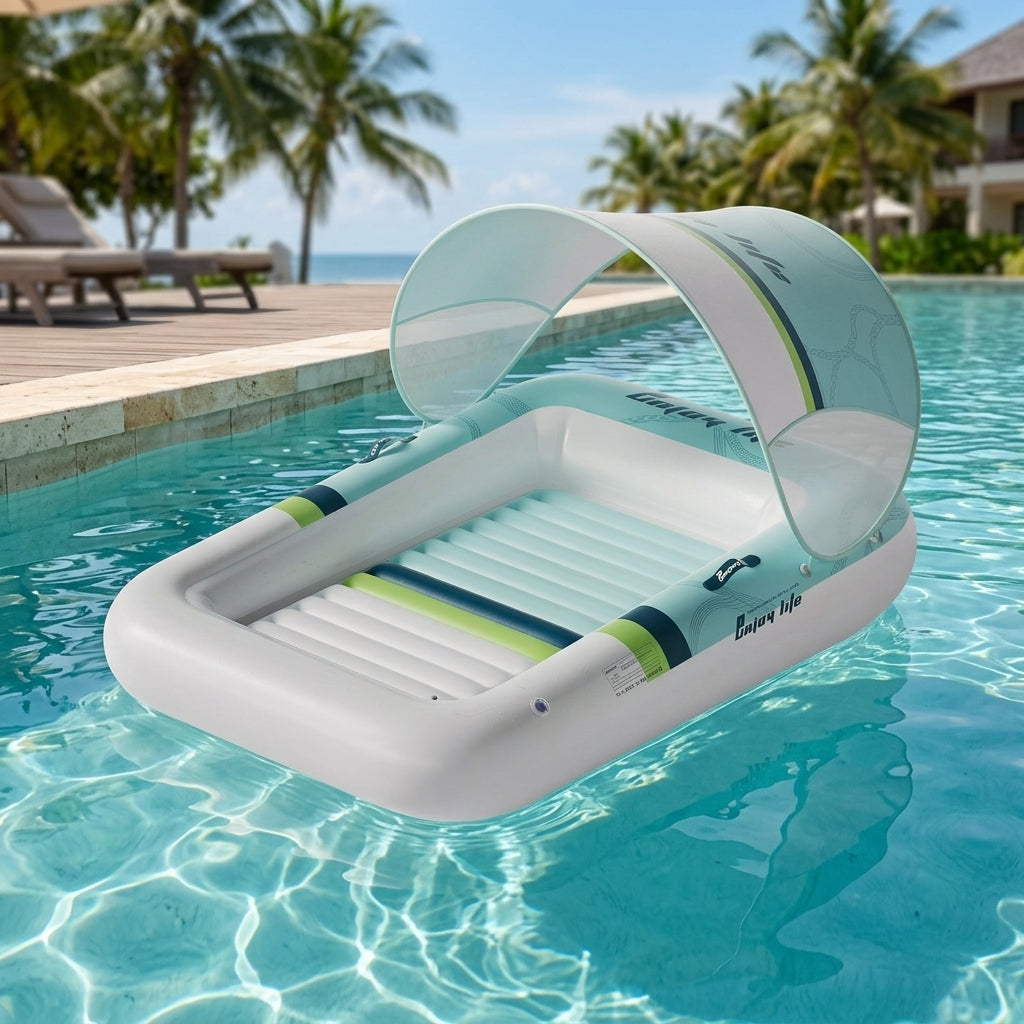 Portable Canopy Inflatable Pool Sofa Water Float